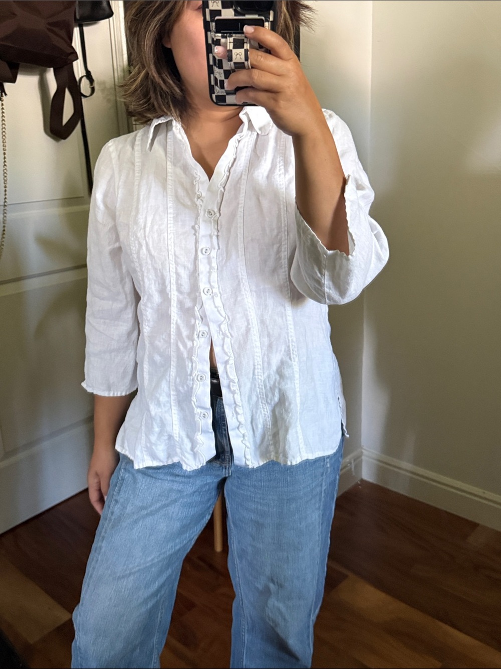 Vintage Ecologie 100% linen Buttoned Front Classic fit Shirt. Size XL run small